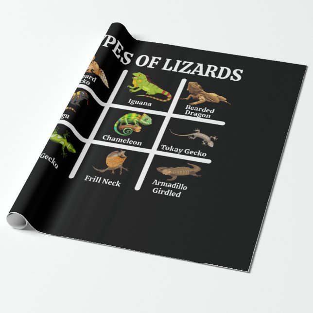 Papier Cadeau Types of Lizards Lizard Reptiles (Déroulé)