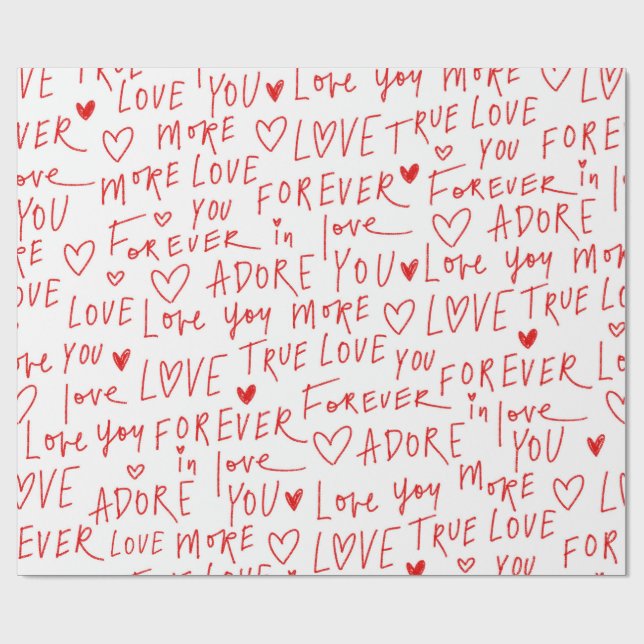 Papier Cadeau Typewriting Love  (Plat)