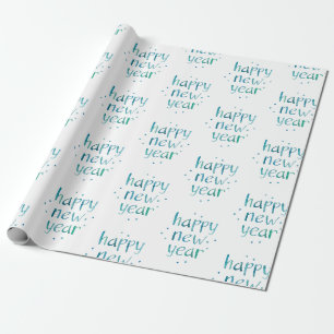 Papier Cadeau Typographie aquarelle Bonne année design