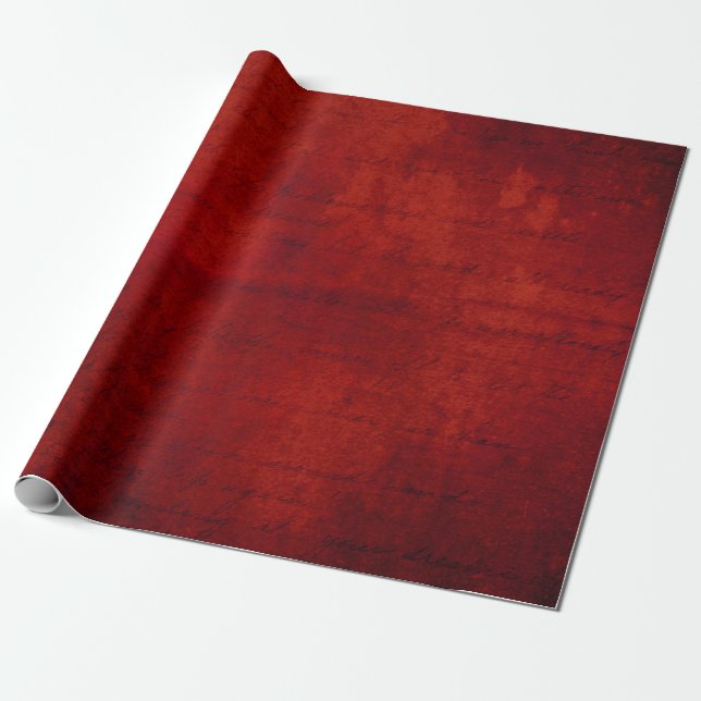 Papier Cadeau Typographie damask rouge de Bourgogne de Noël (Déroulé)