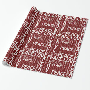 Papier Cadeau Typographie d'amour de paix