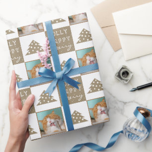 Papier Cadeau Typographie d'animal de compagnie de chat mou Phot