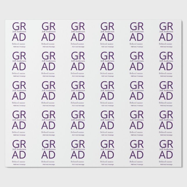 Papier Cadeau Typographie de diplôme moderne simple minimale c (Plat)