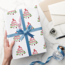 Typographie élégante et ludique d'arbre de Noël en