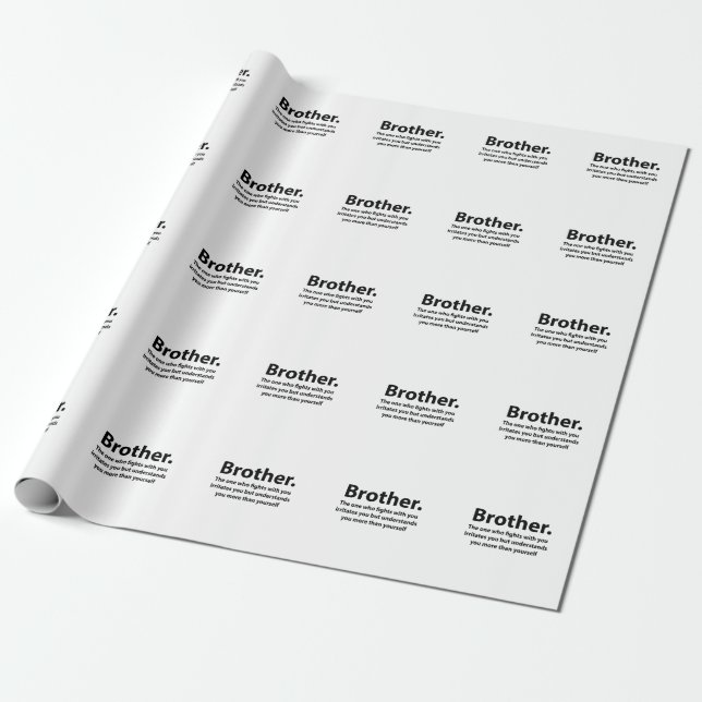 Papier Cadeau Typographie Frère Brother (Déroulé)