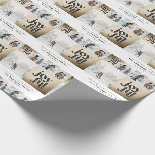 Papier Cadeau Typographie géométrique moderne joyeux or noël