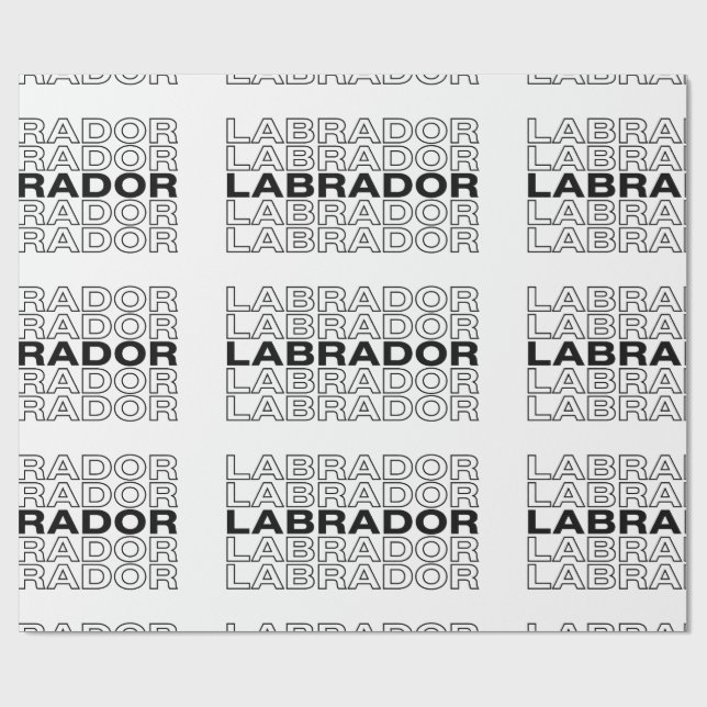 Papier Cadeau Typographie Graphique Moderne Gras Labrador  (Plat)
