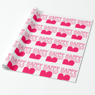 Papier Cadeau typographie Heureuse Sainte-Valentin Cute