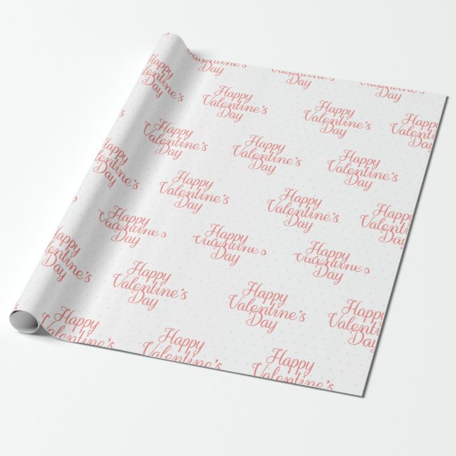 Papier Cadeau Typographie Joyeux cadeau de la Saint Valentin (Déroulé)
