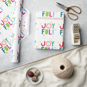 Papier Cadeau TYPOGRAPHIE moderne audacieuse lumineuse colorée a