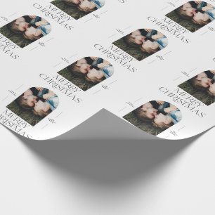 Papier Cadeau Typographie moderne et élégante noir + blanc noël