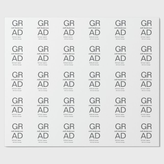 Papier Cadeau Typographie moderne graduation simple minimum c (Plat)