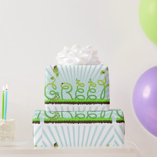 Papier Cadeau Typographie Nature Verte Écologique