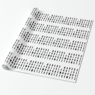 Papier Cadeau Typographie noire et blanche