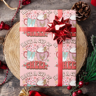 Papier Cadeau Typographie rétro des années 70 mignonne Holiday C