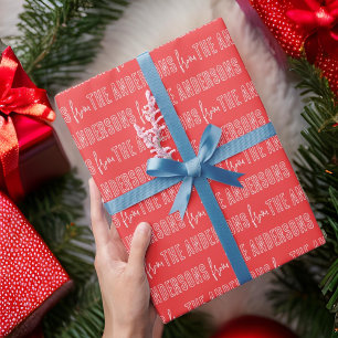 Papier Cadeau Typographie simple Motif de Noël famille personnal