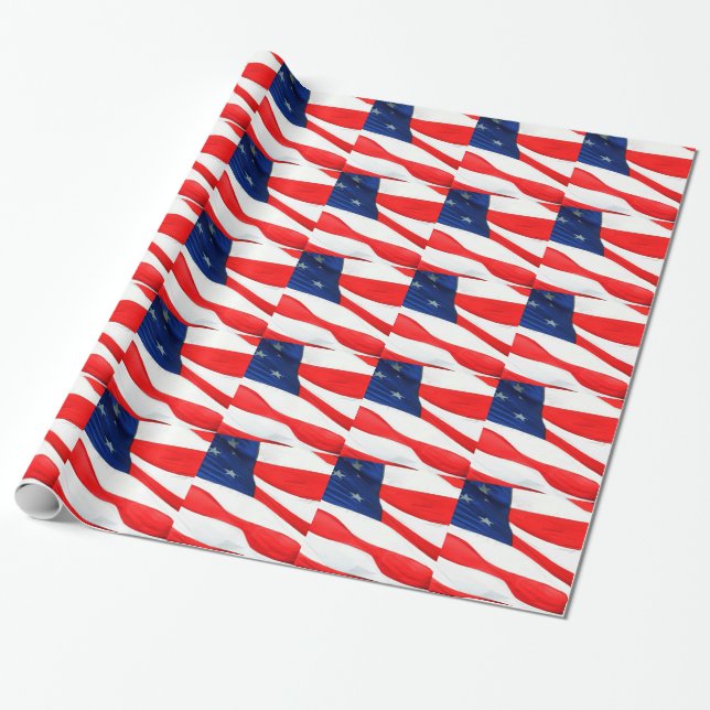 Papier Cadeau U.S.A. Drapeau (Déroulé)