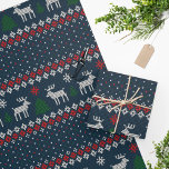 Papier Cadeau Ugly Sweater Christmas Knitting Pattern<br><div class="desc">Ugly Sweater Christmas Knitting Pattern wrapping paper for your holiday gifting needs</div>