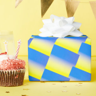 Papier Cadeau Ukraine bleu et jaune dégradée inspirée de la lutt