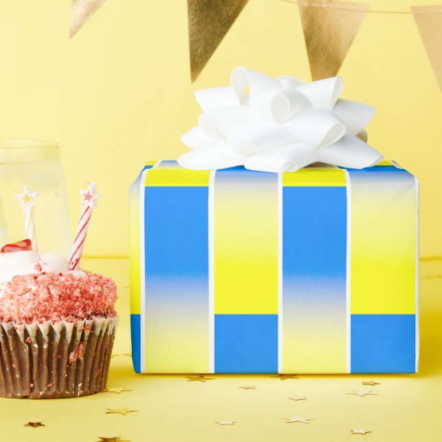 Papier Cadeau Ukraine bleue et jaune dégradante Inspirée par auc (Fête d'anniversaire)