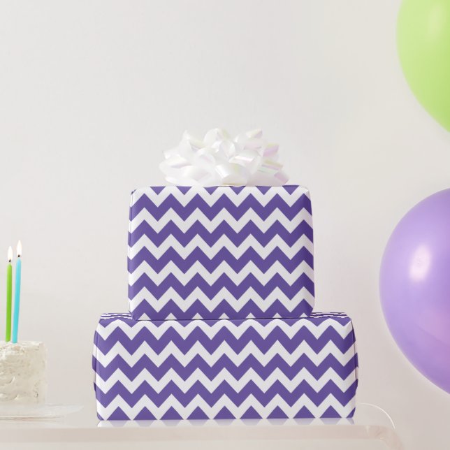 Papier Cadeau Ultra violet violet blanc motif Chevron (Cadeaux de fête)