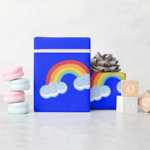 Papier Cadeau Un arc-en-ciel mou avec un Motif nuageux