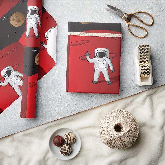 Papier Cadeau Un astronaute sur Mars Space Explorer Red Planet (Créateur téléchargé)