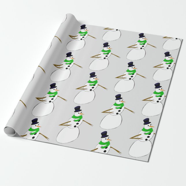 Papier Cadeau un bonhomme de neige (Déroulé)