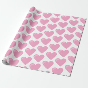 Papier Cadeau Un cadeau Motif de la Saint-Valentin au coeur rose