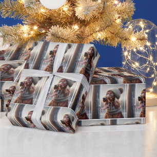 Papier Cadeau Un Chien Irlandais Qui Lève Un Polonais Froissé