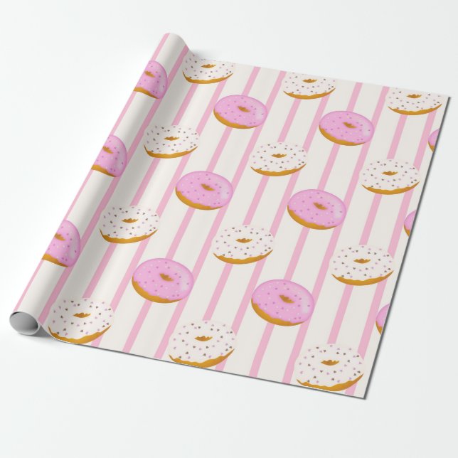Papier Cadeau Un design de série de donuts 3  (Déroulé)