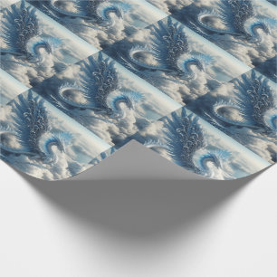 Papier Cadeau Un dragon entouré de nuages