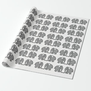 Papier Cadeau Un éléphant gris mou parade sur un Arrière - pl