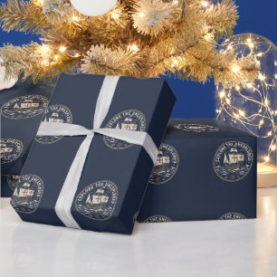Papier Cadeau Un emblème rétro de la fête de Christophe Colomb a