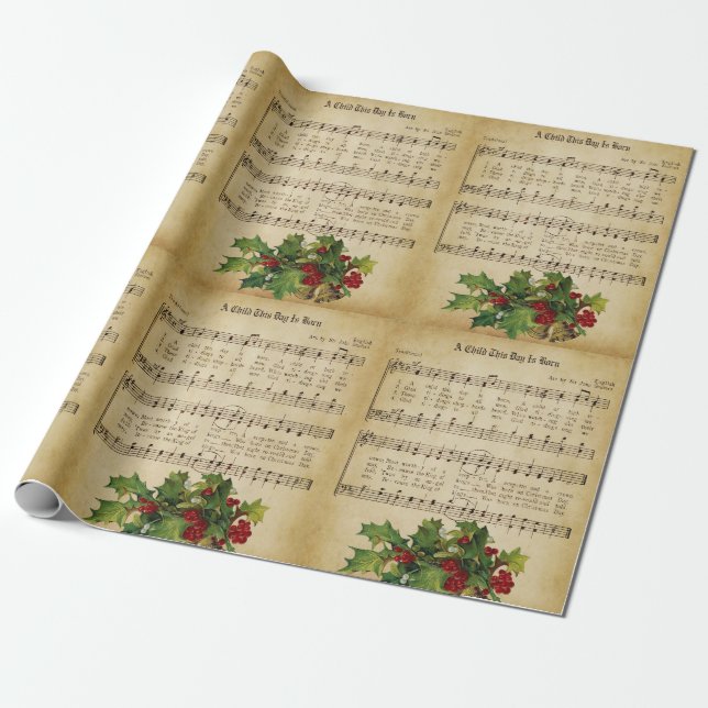 PAPIER CADEAU "UN ENFANT CE JOUR EST NÉ" (Déroulé)