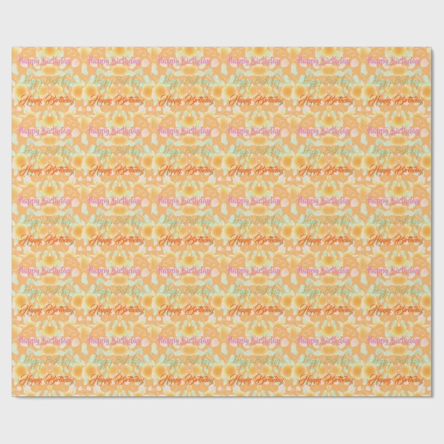 Papier Cadeau Un joyeux anniversaire moderne (Plat)