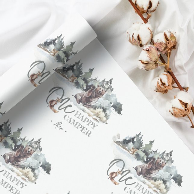 Papier Cadeau Un Joyeux Camper Rustique fête d'anniversaire (Créateur téléchargé)