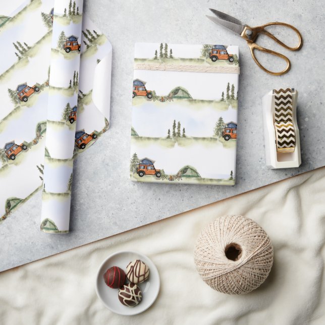 Papier Cadeau Un joyeux campeur Anniversaire garçon campeur (Artisanat)