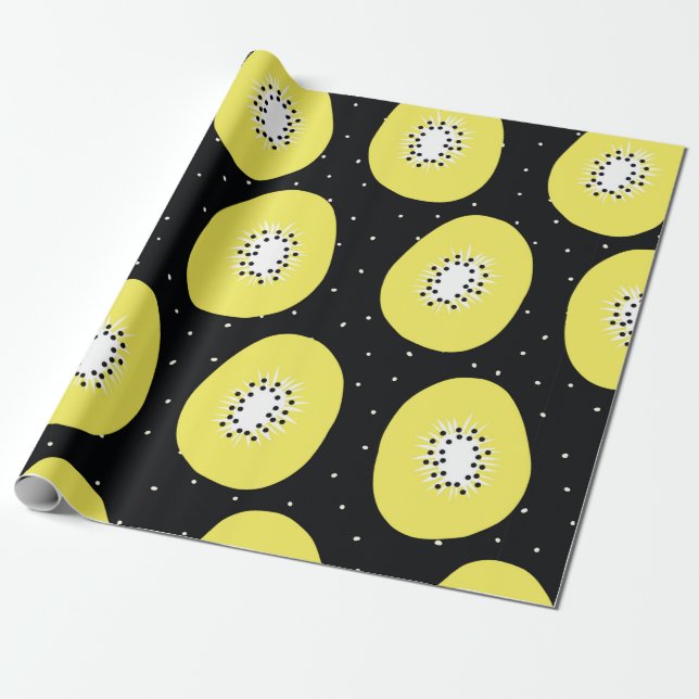 Papier Cadeau Un kiwi motif sans couture. Poignée (Déroulé)