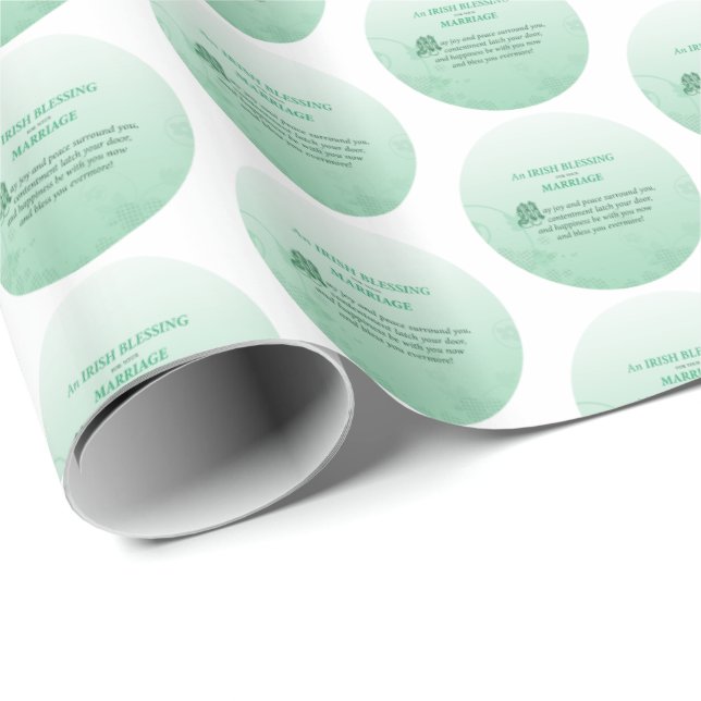 Papier Cadeau Un Mariage irlandais qui félicite (Coin rond)