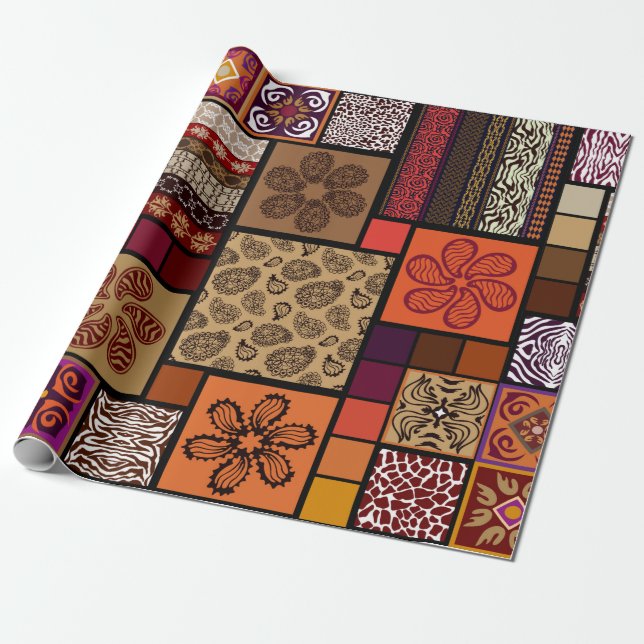 Papier Cadeau Un méga jeu créatif de motifs sans couture inspiré (Déroulé)