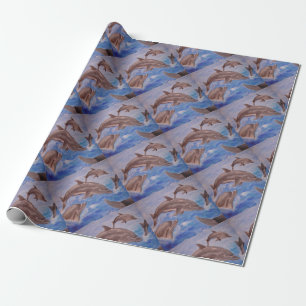 Papier Cadeau Un morceau de dauphins de saut