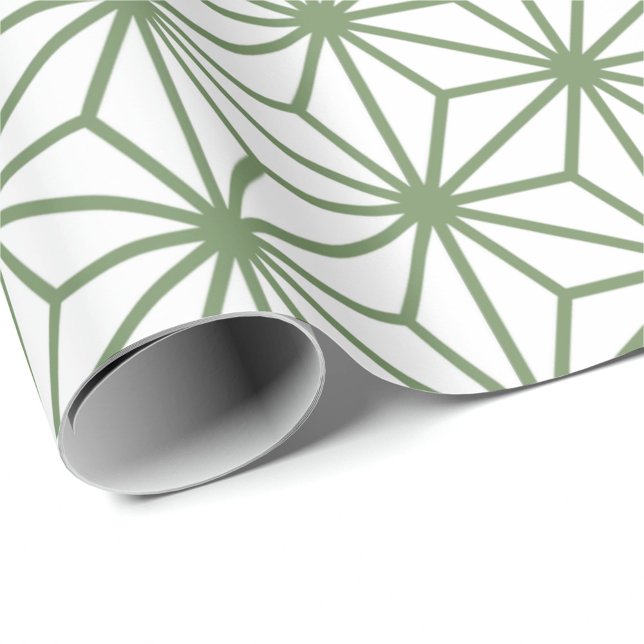 Papier Cadeau Un motif continu de formes géométriques vertes ent (Créateur téléchargé)
