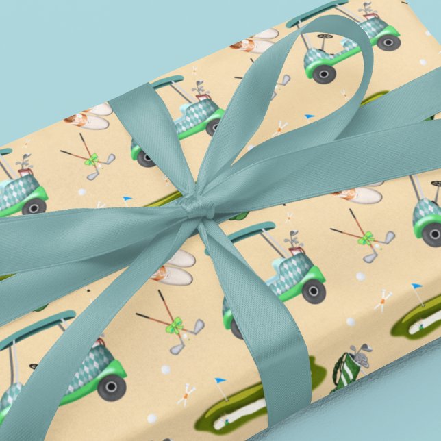 Papier Cadeau Un motif de journée de golf  (Créateur téléchargé)