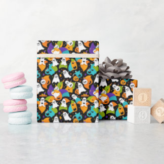 Papier Cadeau Un motif d'Halloween fantôme