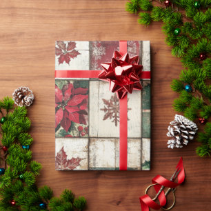 Papier Cadeau Un Motif Festif De Carrelage À Thème De Noël