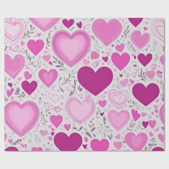 Papier Cadeau Un motif rose doux et charmant (Plat)