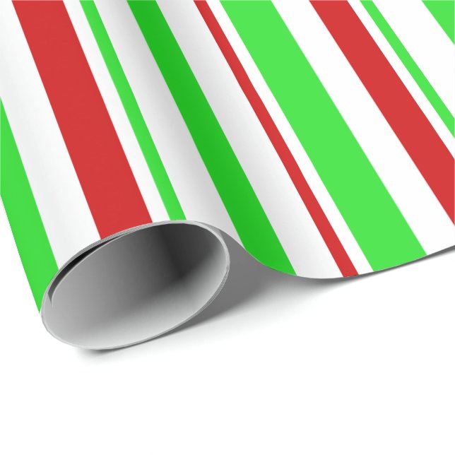Papier Cadeau Un Motif vert, blanc, rouge inspiré par Noël (Coin rond)
