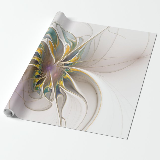 Papier Cadeau Un ornement fractal coloré. Art Abstrait  (Déroulé)