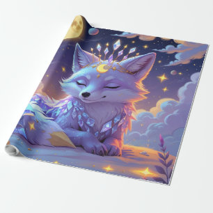 Papier Cadeau Un petit Renard de la Lune aux murmures d'étoiles 